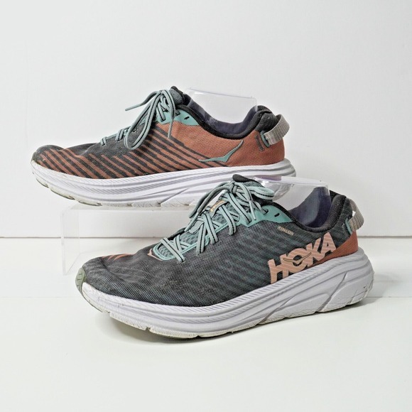 Hoka Womens 7.5 Gray Pink Shoes Sneakers Rincon Chunky Comfort Casual Streetwear - Picture 2 of 10